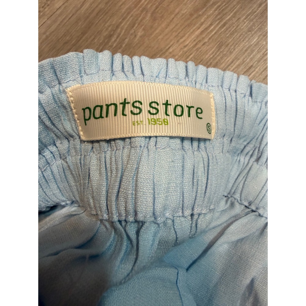 Pants Store Sky Blue Smocked Peplum Cami Top Ruffle Hem casual chic Size Small - Picture 6 of 7
